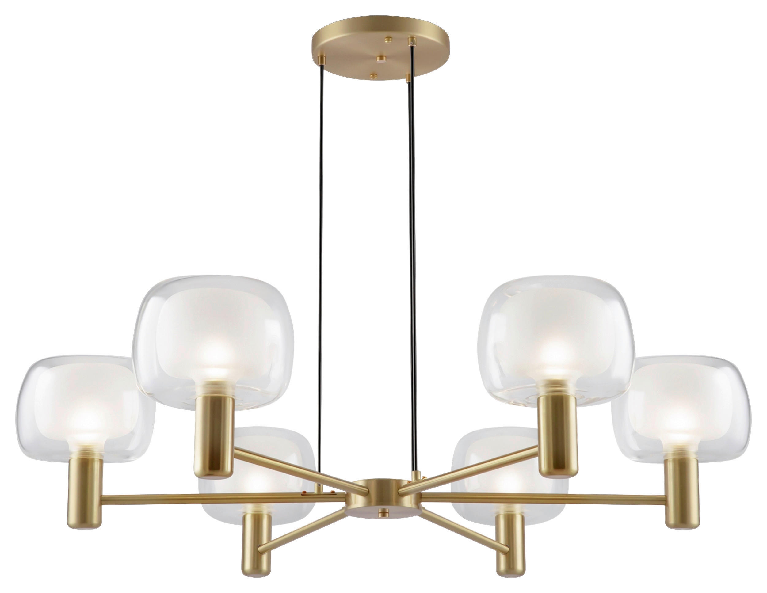 KRONLEUCHTER 96/21/96 cm   - Goldfarben, Basics, Glas/Metall (96/21/96cm) - MAYTONI