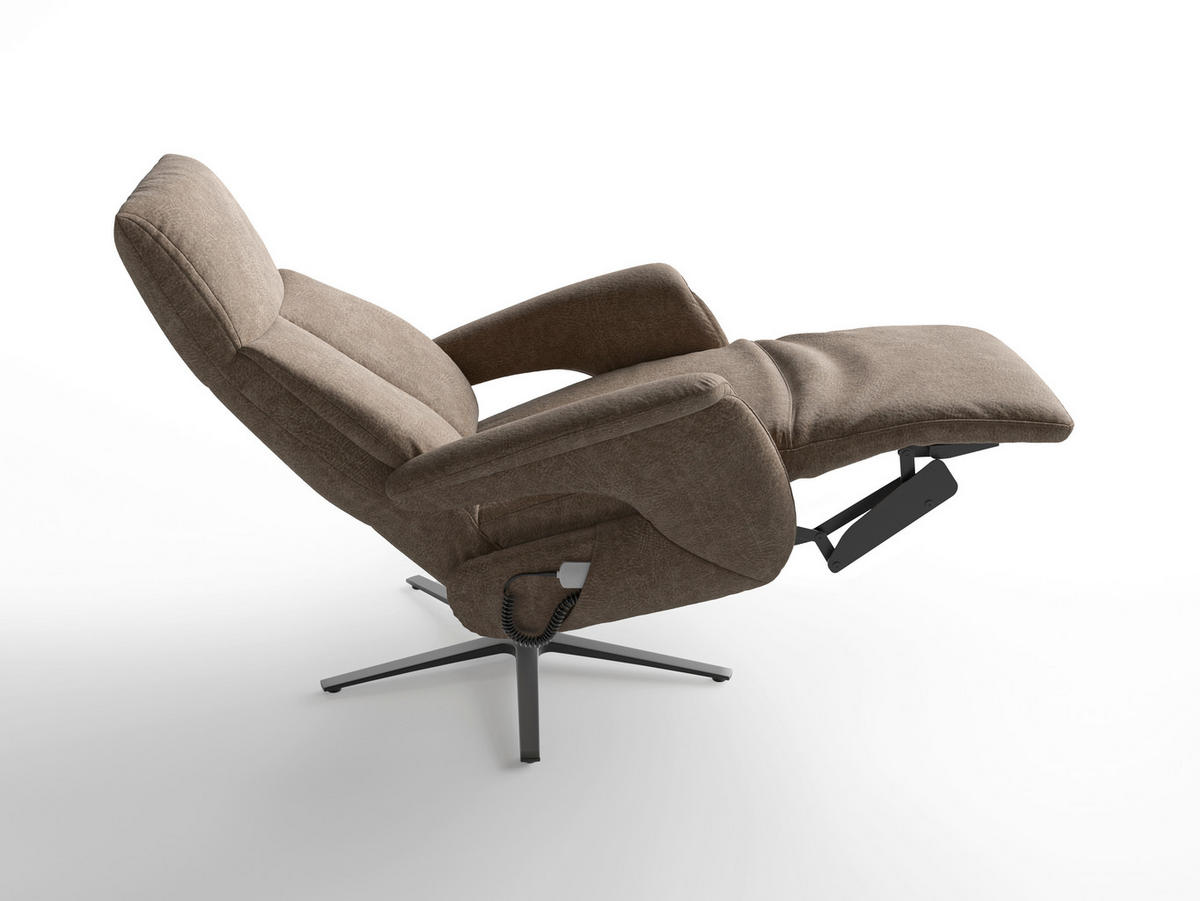 RELAXSESSEL Textil Braun  - Schwarz/Braun, Basics, Textil/Metall (75/110/85cm) - Sit & More