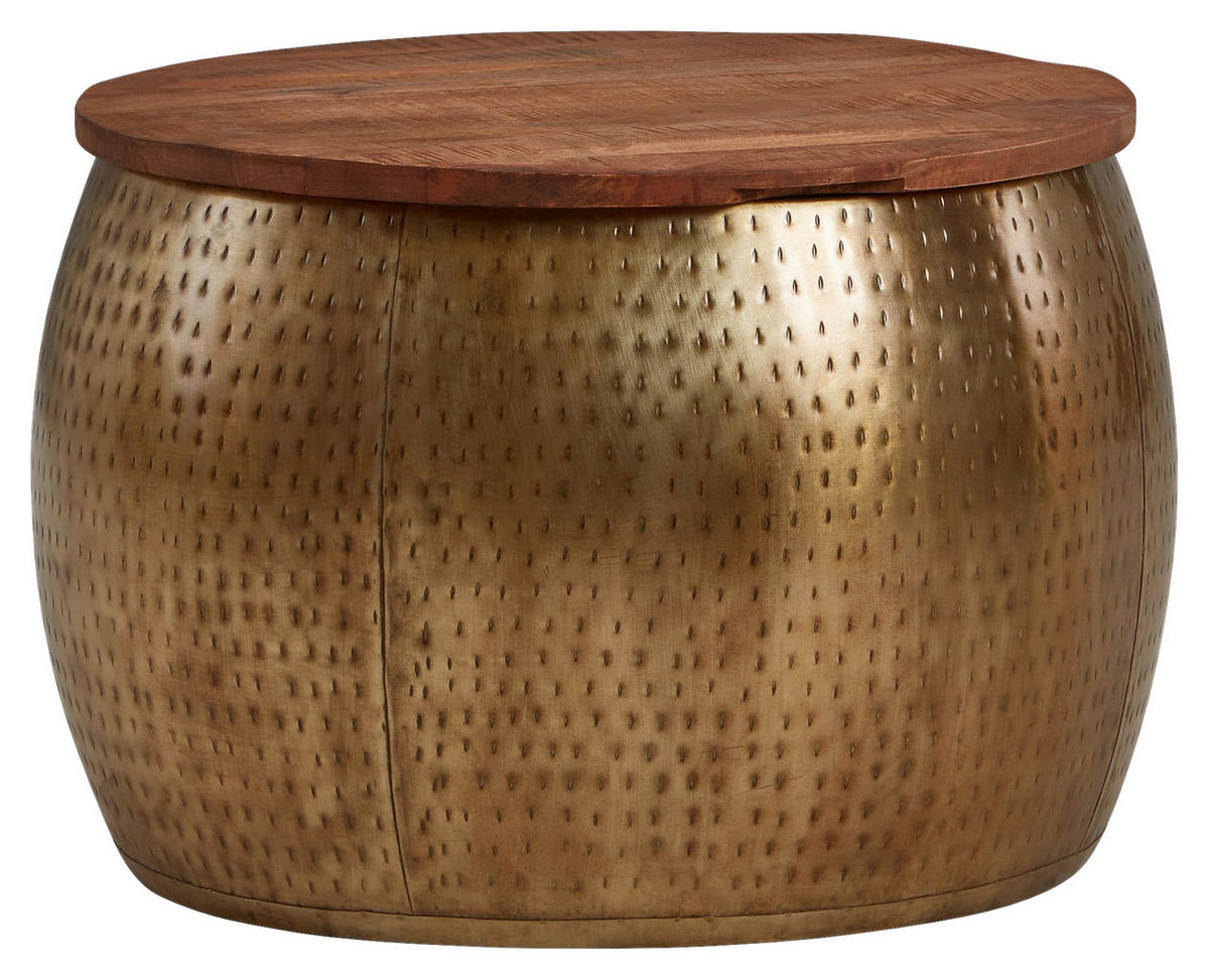 KLUBSKA MIZA, zlate barve  - zlate barve, Moderno, kovina/les (60/60/40cm) - MID.YOU