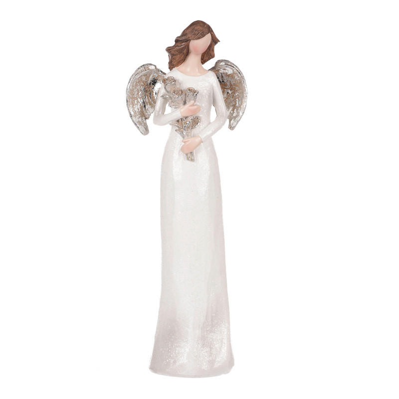 VÁNOČNÍ FIGURKA - bílá, Basics, plast (10/26/6cm)
