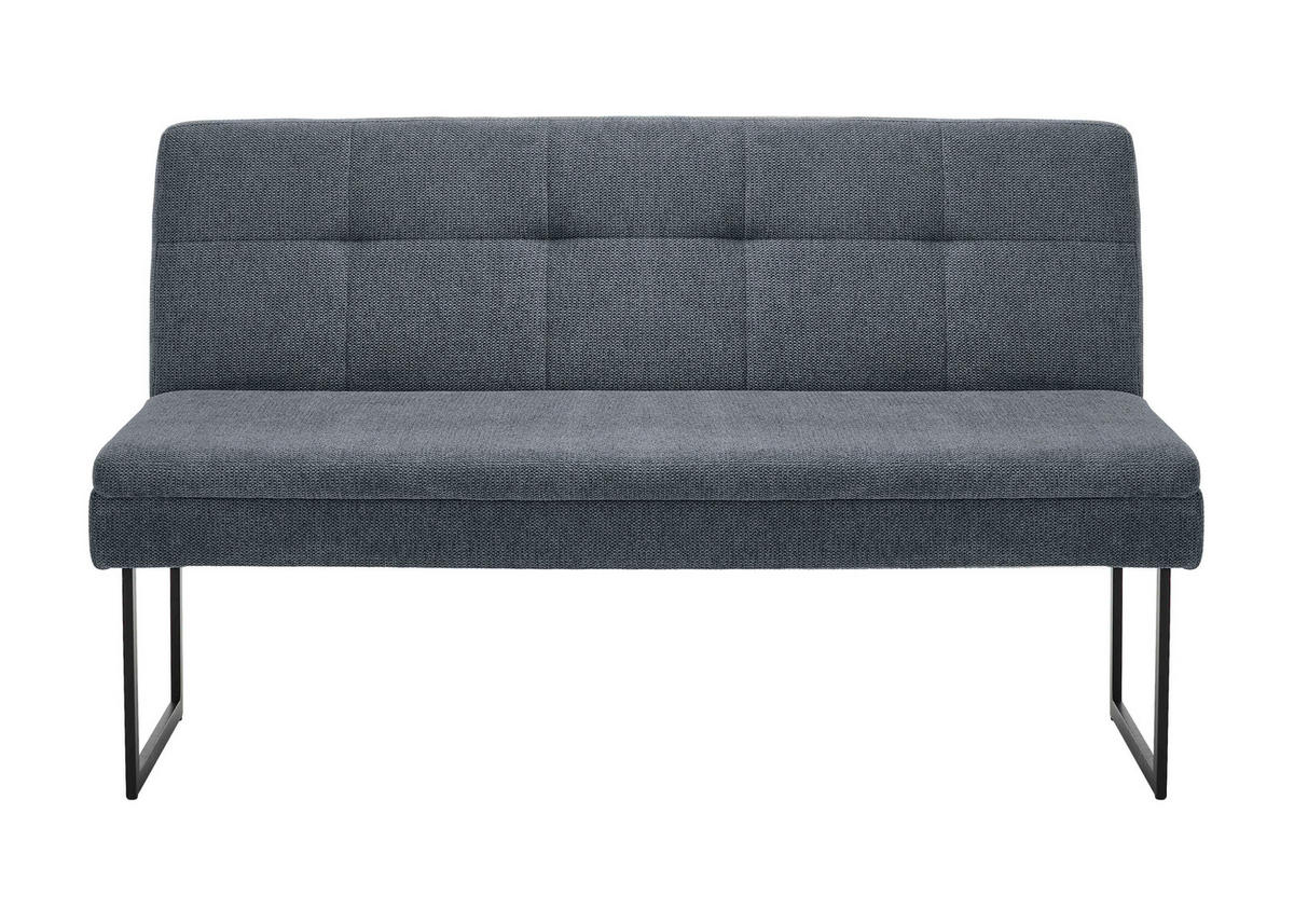 SITZBANK 140/85/50 cm Webstoff Blau  - Blau/Schwarz, Design, Textil/Metall (140/85/50cm) - Novel