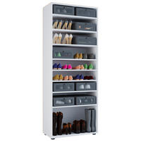SCHUHSCHRANK Vandol  in 71/180/37 cm  - Weiss, Design, Holzwerkstoff (71/180/37cm) - MID.YOU
