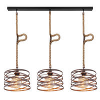 HÄNGELEUCHTE 115/28/120 cm  - Rostfarben/Schwarz, Basics, Naturmaterialien/Metall (115/28/120cm) - Globo