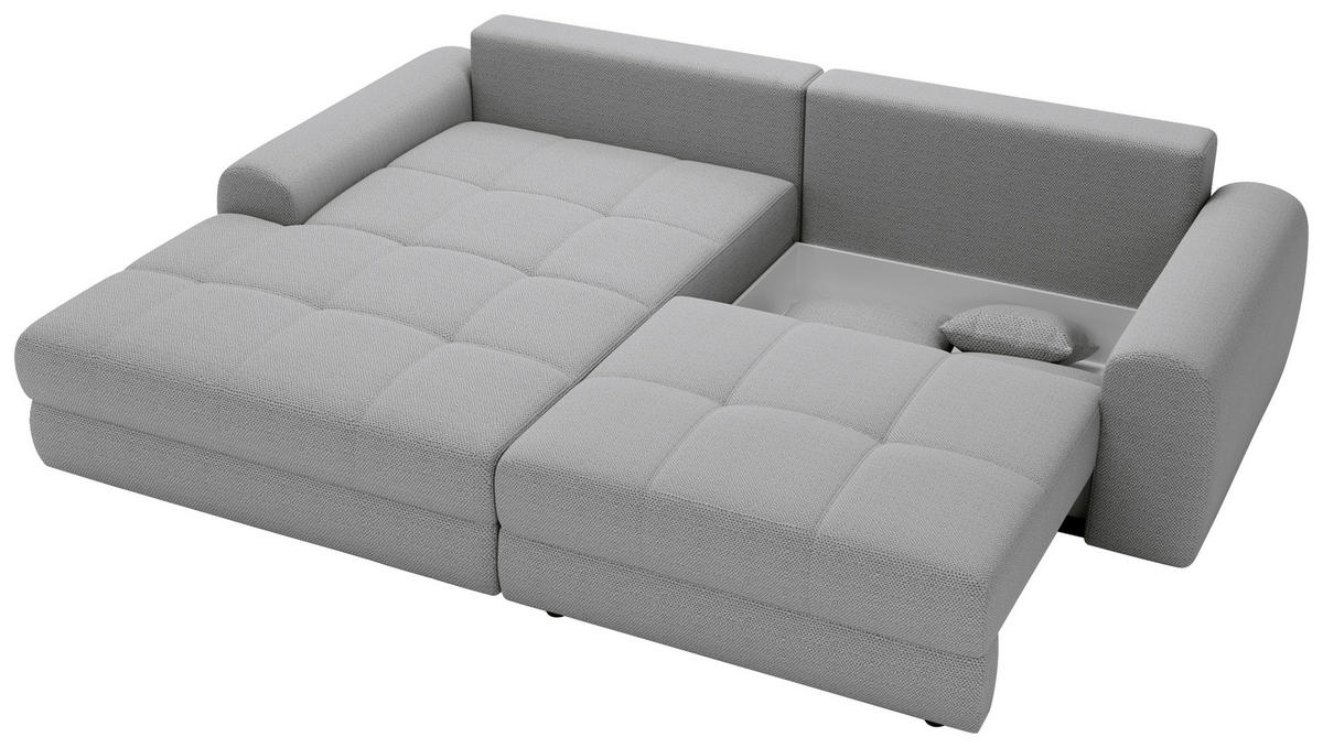 ECKSOFA LORSON Grau Struktur  - Beige/Schwarz, Design, Kunststoff/Textil (208/290cm) - Livetastic