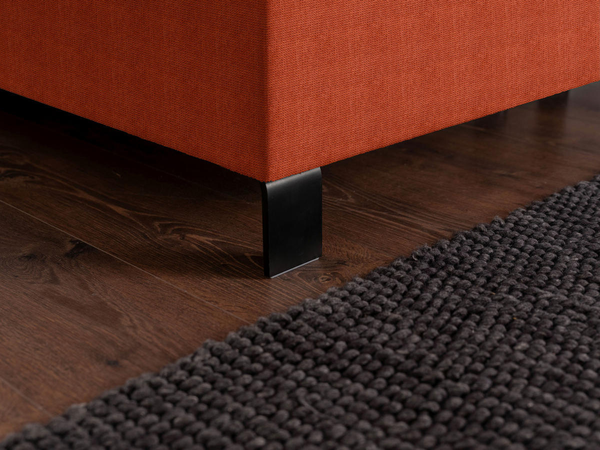 BOXSPRINGBETT 200/220 cm  in Orange  - Schwarz/Orange, Konventionell, Textil/Metall (200/220cm) - Esposa
