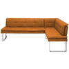 ECKBANK 253/174 cm Mikrofaser Gelb, Chromfarben Metall   - Chromfarben/Gelb, Design, Textil/Metall (253/174cm) - Novel