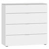 KOMMODE 90/87/43 cm  in Weiss  - Weiss/Edelstahlfarben, Design, Glas/Holzwerkstoff (90/87/43cm) - Jutzler