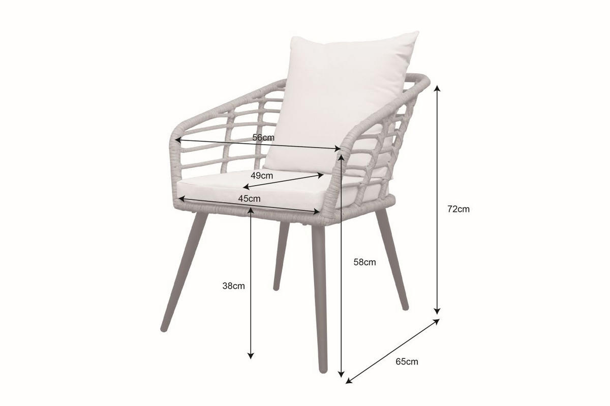 SADA NA BALKON 3dílné,  - černá/přírodní barvy, Moderní, kov/textil (56/72/66cm) - Beldano