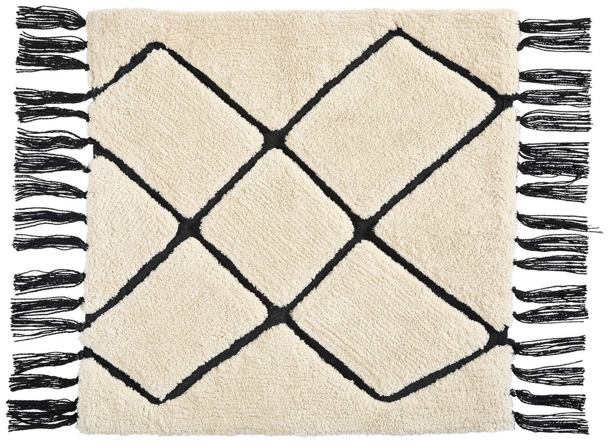 FÜRDŐSZOBASZŐNYEG  60/60 cm  fekete, elefántcsont   - fekete/elefántcsont, textil (60/60cm) - Esposa