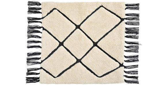 BADEMATTE Schwarz, Elfenbein 60/60 cm  - Elfenbein/Schwarz, Textil (60/60cm) - Esposa