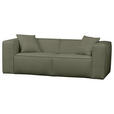 SCHLAFSOFA in Chenille Dunkelgrün  - Dunkelgrün/Schwarz, Design, Kunststoff/Textil (227/74/105cm) - Novel