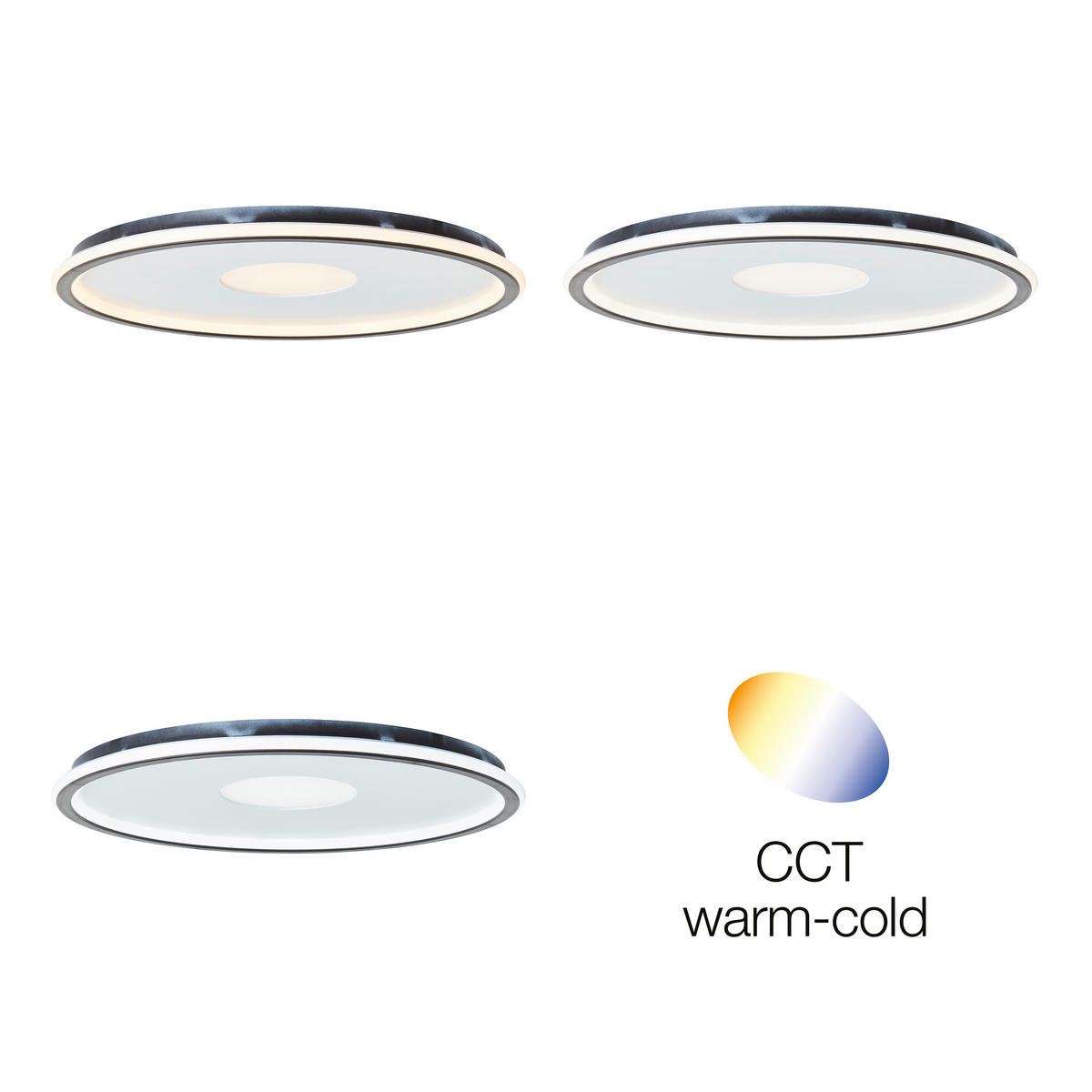 LED-DECKENLEUCHTE  50,8/3,6 cm    - Weiss/Schwarz, Basics, Kunststoff (50,8/3,6cm) - Brilliant