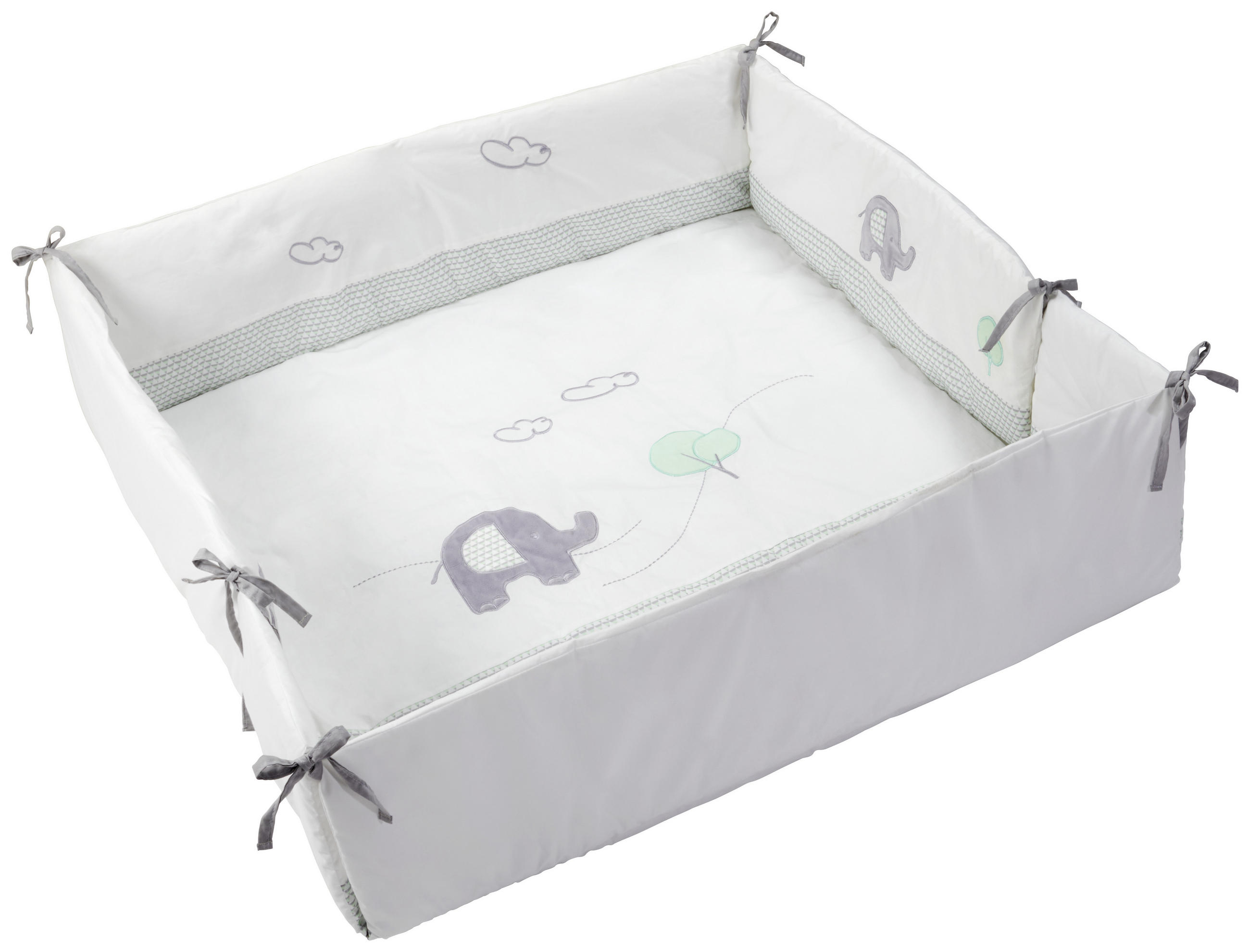 ULOŽAK ZA OGRADICU  95/95 cm    - bela/svetlosiva, Osnovno, tekstil/plastika (95/95cm) - Patinio