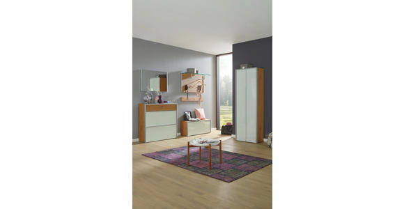 SCHUHSCHRANK Weiß, Eichefarben, Alufarben - Eichefarben/Alufarben, Design, Glas/Metall (102/98/34cm) - Dieter Knoll