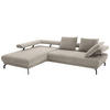 ECKSOFA in Chenille Greige  - Greige/Schwarz, Design, Textil/Metall (224/305cm) - Dieter Knoll