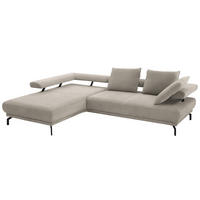 ECKSOFA in Chenille Greige  - Greige/Schwarz, Design, Textil/Metall (224/305cm) - Dieter Knoll