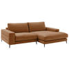 ECKSOFA in Velours Kupferfarben  - Schwarz/Kupferfarben, Design, Textil/Metall (253/177cm) - Dieter Knoll