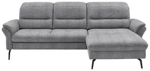 ECKSOFA in Flachgewebe Grau  - Schwarz/Grau, Konventionell, Textil/Metall (260/181cm) - Beldomo Speed