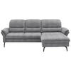 ECKSOFA in Flachgewebe Grau  - Schwarz/Grau, Konventionell, Textil/Metall (260/181cm) - Beldomo Speed