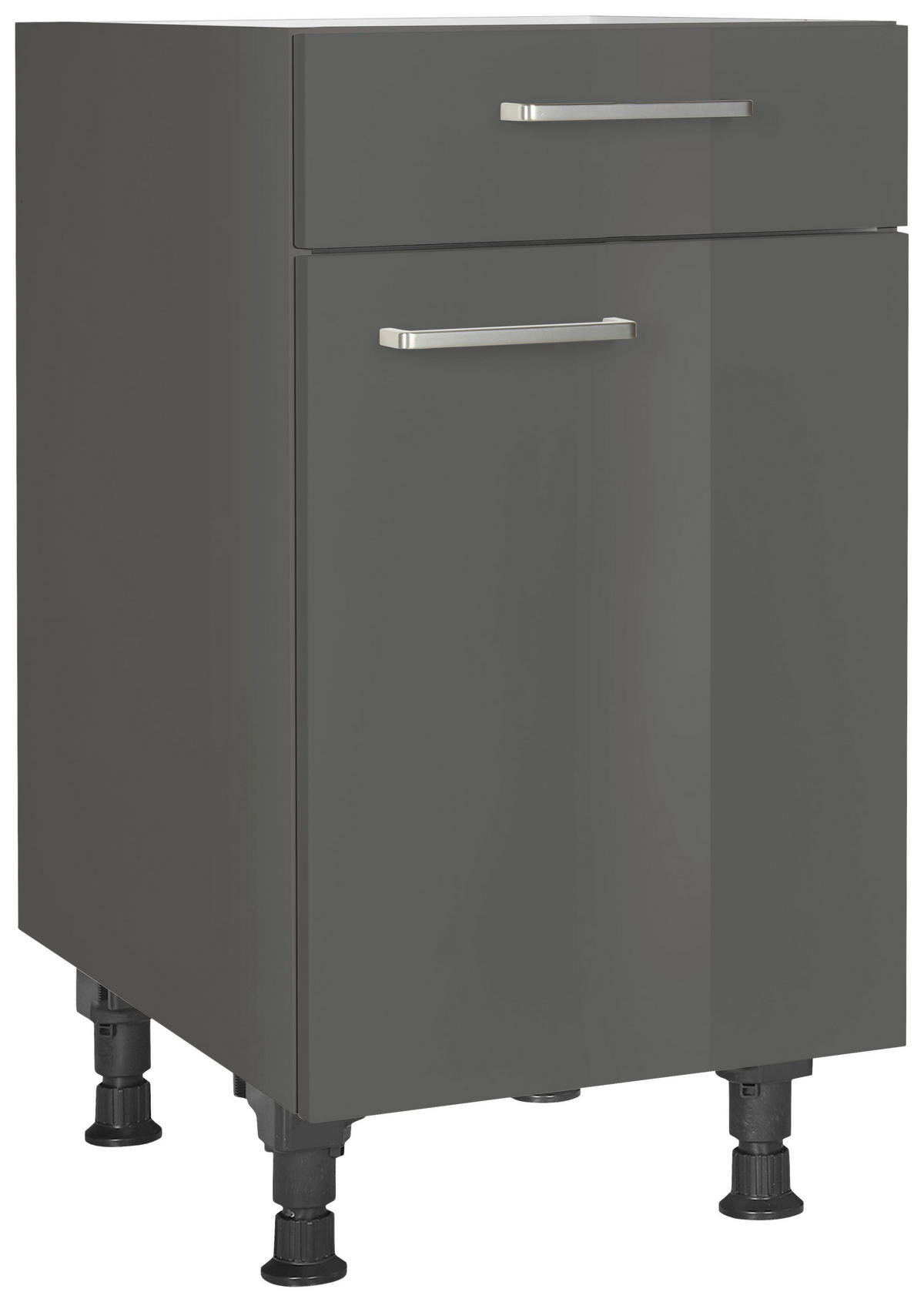 SCHUBKASTENUNTERSCHRANK 45/87/56 cm  in Schieferfarben  - Schieferfarben/Edelstahlfarben, MODERN, Holzwerkstoff/Metall (45/87/56cm) - Nobilia