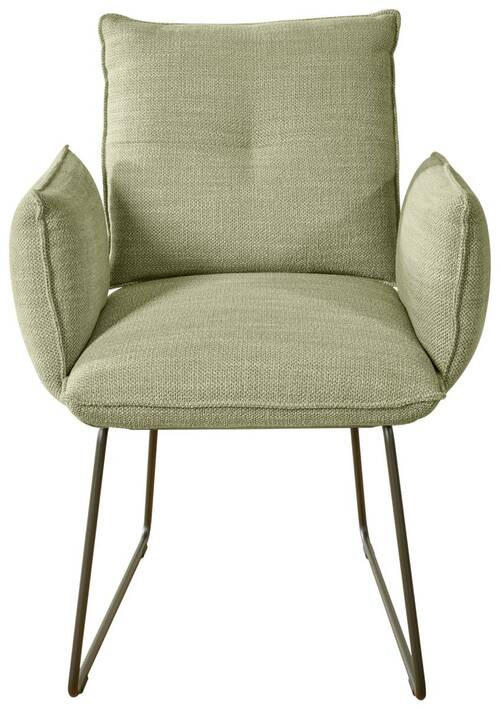 ARMLEHNSTUHL  in Stahl Struktur  - Beige/Schwarz, Design, Textil/Metall (65/90/70cm) - Dieter Knoll