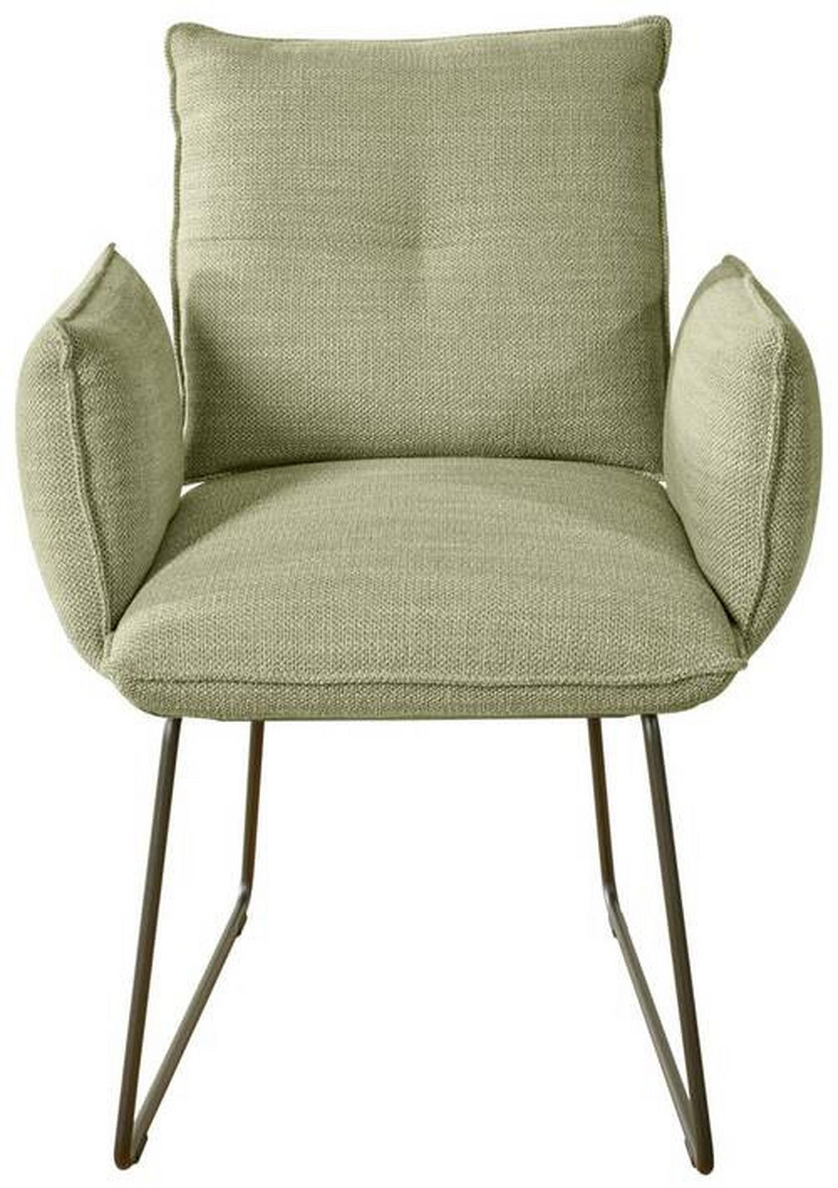 ARMLEHNSTUHL  in Stahl Struktur  - Beige/Schwarz, Design, Textil/Metall (65/90/70cm) - Dieter Knoll