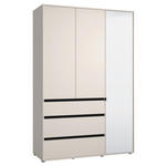 DREHTÜRENSCHRANK 3-türig Schwarz, Kaschmir  - Kaschmir/Schwarz, Basics, Glas/Holzwerkstoff (138/210,5/54,5cm) - Xora