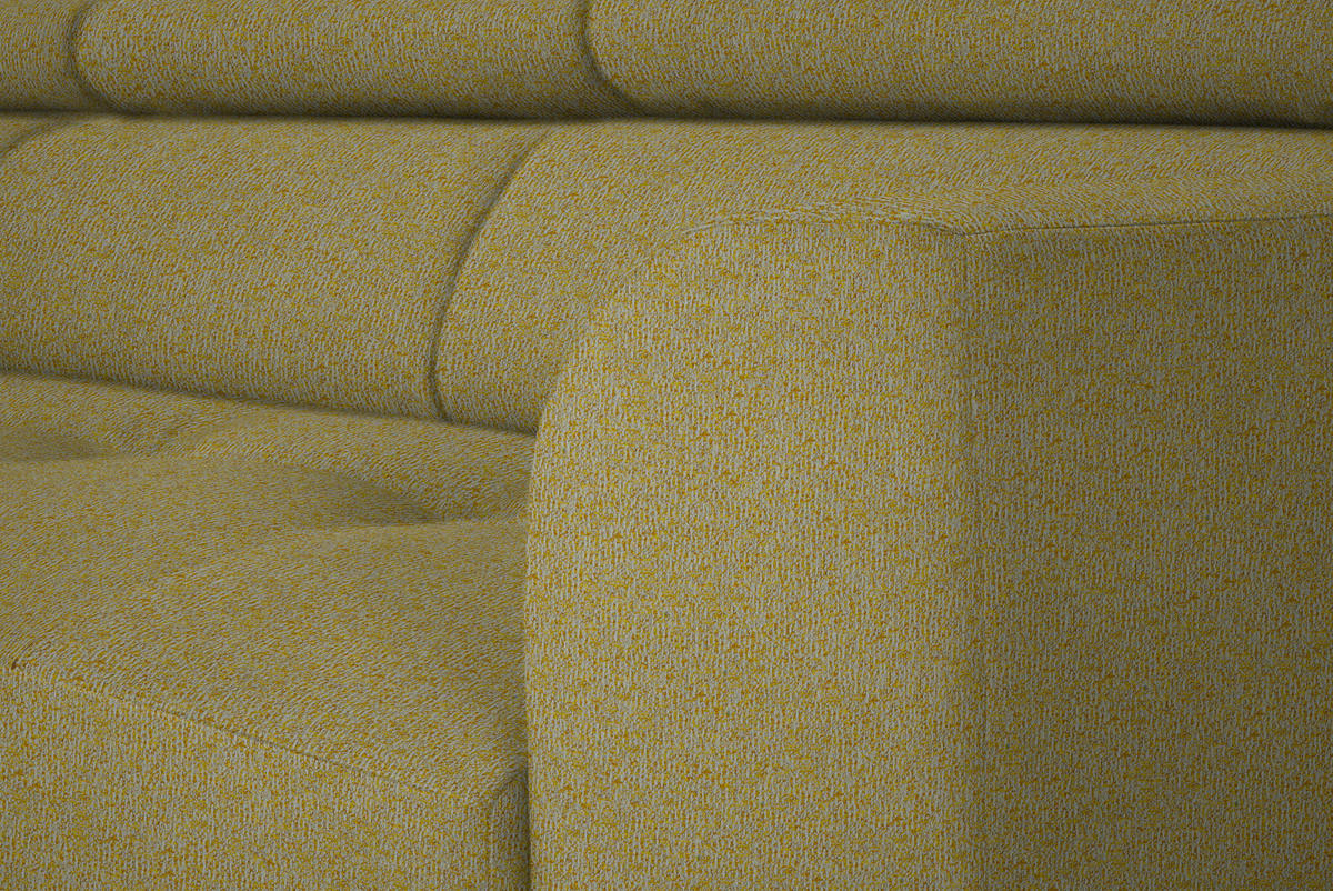 ECKSOFA in Struktur Gelb  - Gelb/Schwarz, Design, Textil/Metall (205/280cm) - Xora