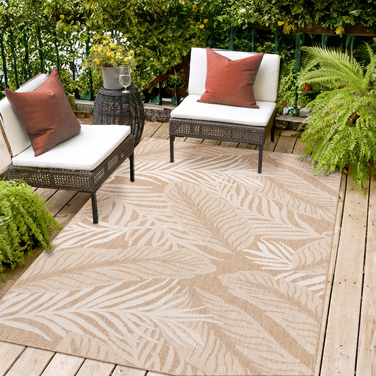 OUTDOORTEPPICH  für Terrasse und Balkon 140/200 cm Columbia Fashion Beige  - Beige, Basics, Textil (140/200cm) - Novel