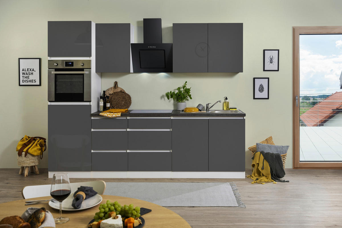 KÜCHENBLOCK 270 cm   in Weiss  - Weiss/Braun, Modern, Holzwerkstoff (270cm) - Respekta