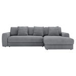 ECKSOFA Dunkelgrau Cord  - Dunkelgrau/Schwarz, MODERN, Kunststoff/Textil (302/182cm) - Carryhome