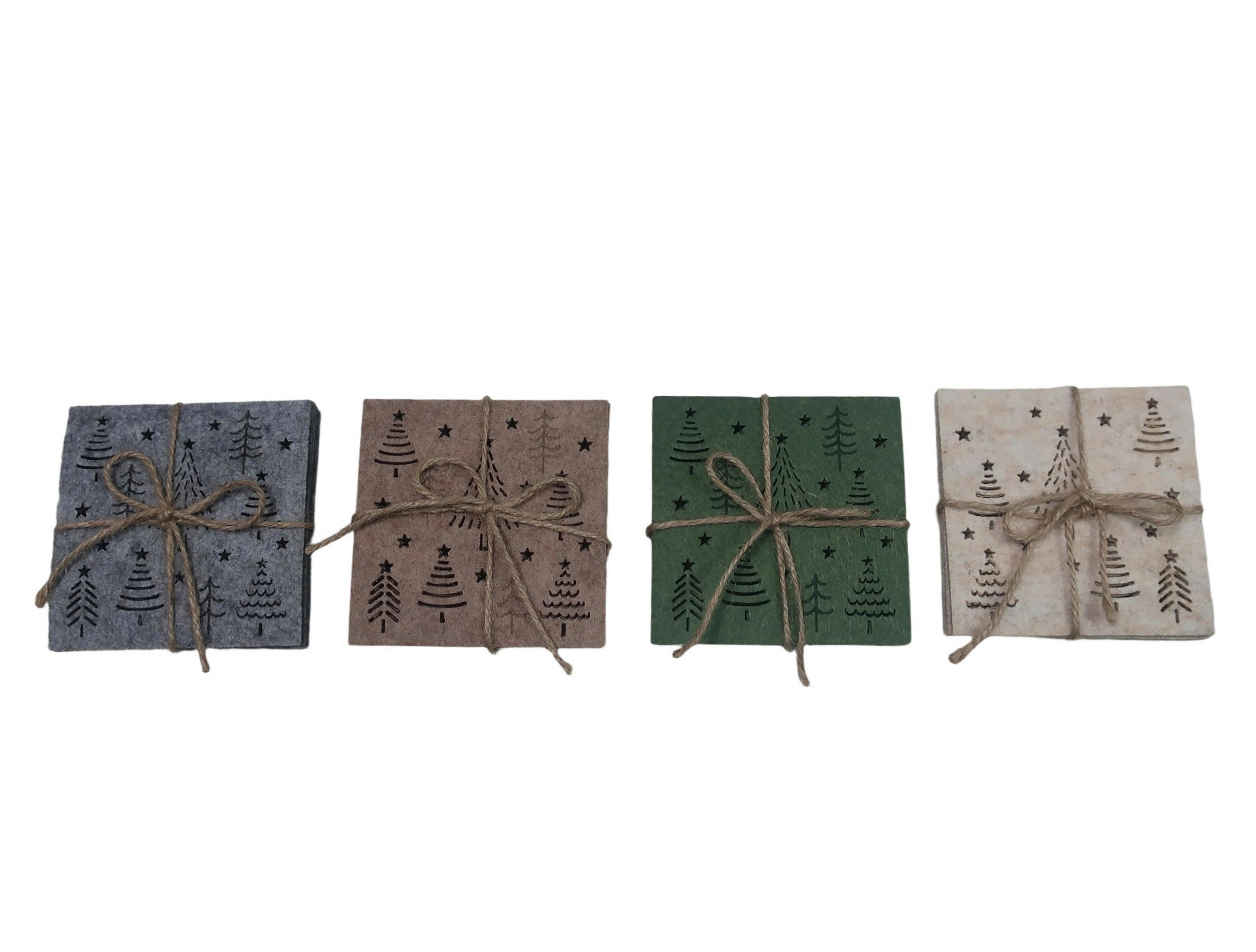 UNTERSETZER 4-teilig  - Creme/Braun, LIFESTYLE, Textil (10/10cm) - X-Mas