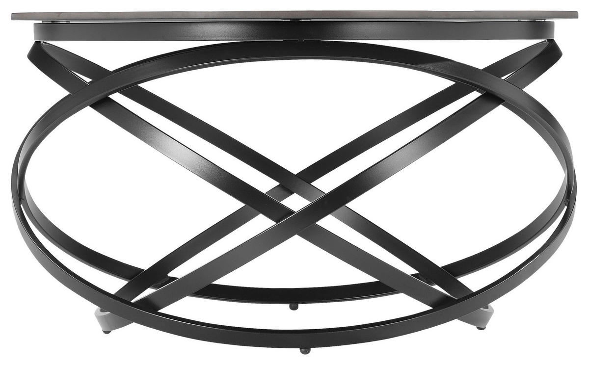 COUCHTISCH 80/80/45 cm rund Grau, Schwarz  - Schwarz/Grau, Design, Keramik/Metall (80/80/45cm) - Stylife