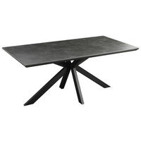 JEDILNA MIZA, črna, temno siva  - temno siva/črna, Moderno, kovina/leseni material (180/90/76cm) - MID.YOU