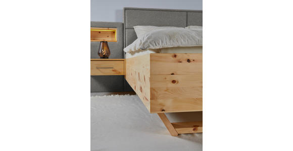 BETT 160/200 cm in Zirbelkieferfarben, Beige - Zirbelkieferfarben/Beige, Natur, Holz/Textil (160/200cm) - Valnatura