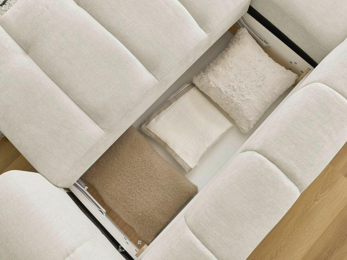 ECKSCHLAFSOFA FUJI Leinenoptik Beige  inkl.  - Beige/Schwarz, MODERN, Kunststoff/Textil (160/292cm)