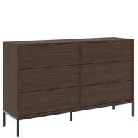 KOMMODE Deco, 150/92/40 cm, 6 Schublade(n)  - Walnussfarben/Schwarz, Design, Holzwerkstoff/Metall (150/92/40cm) - MID.YOU