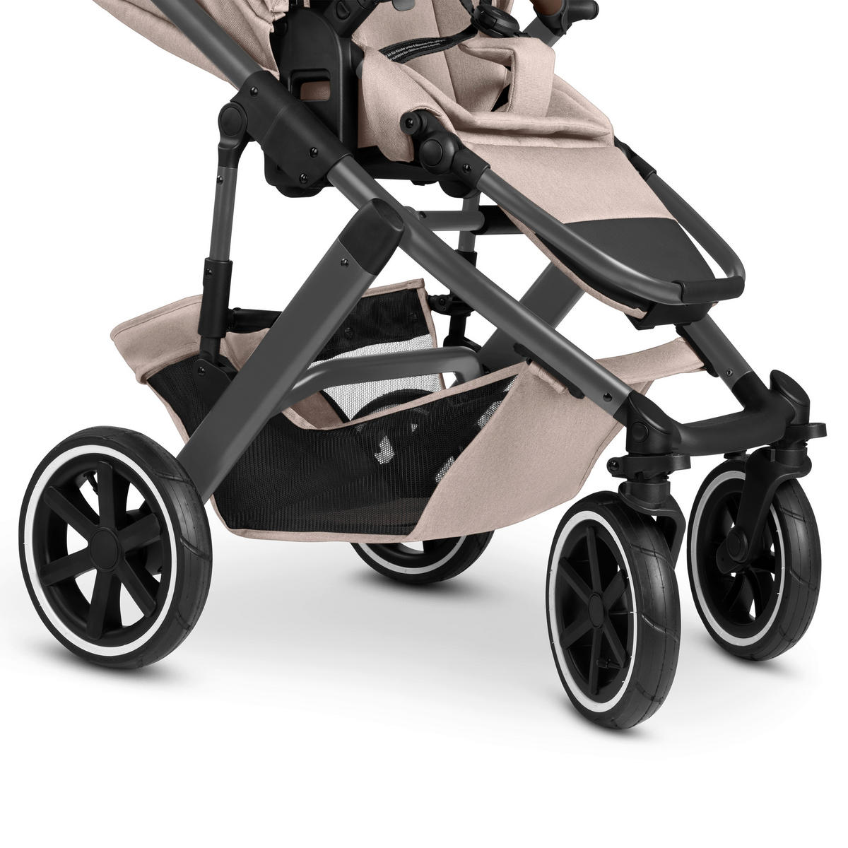 KINDERWAGENSET Salsa 5 Air 4in1 Set Calla  - Beigebraun/Schwarz, Basics, Textil/Metall (63/118/95.5cm) - ABC Design