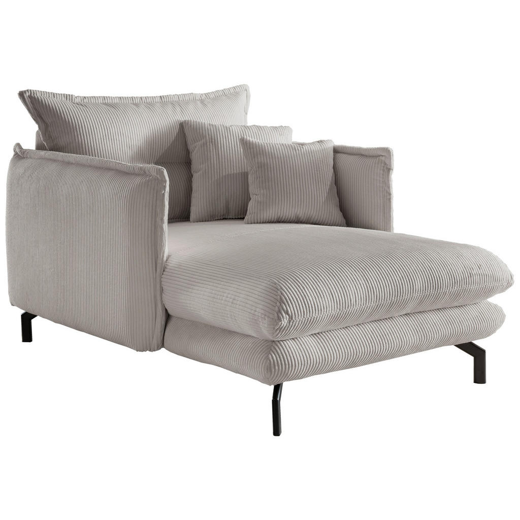 Polstersessel mit Armlehnen Lava Stoffbezug Silberfarben