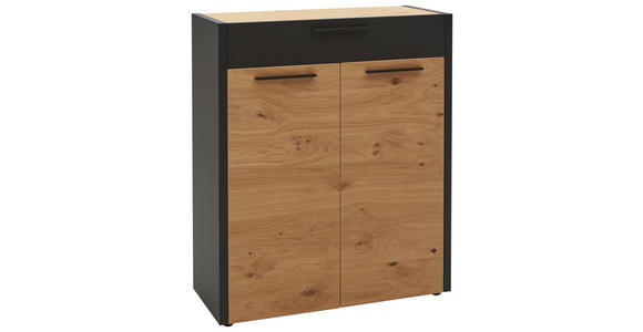 SCHUHSCHRANK 86/103/37 cm - Eichefarben/Schwarz, Design, Holz/Metall (86/103/37cm) - Dieter Knoll