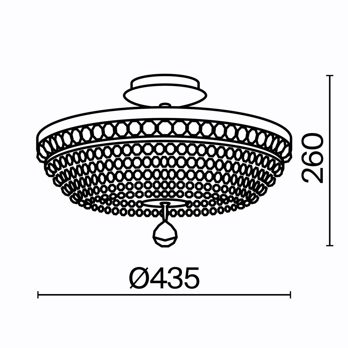 TAKKRONA 43,5/23,5/43,5 cm  - guldfärgad, Trend, metall/glas (43,5/23,5/43,5cm) - MAYTONI