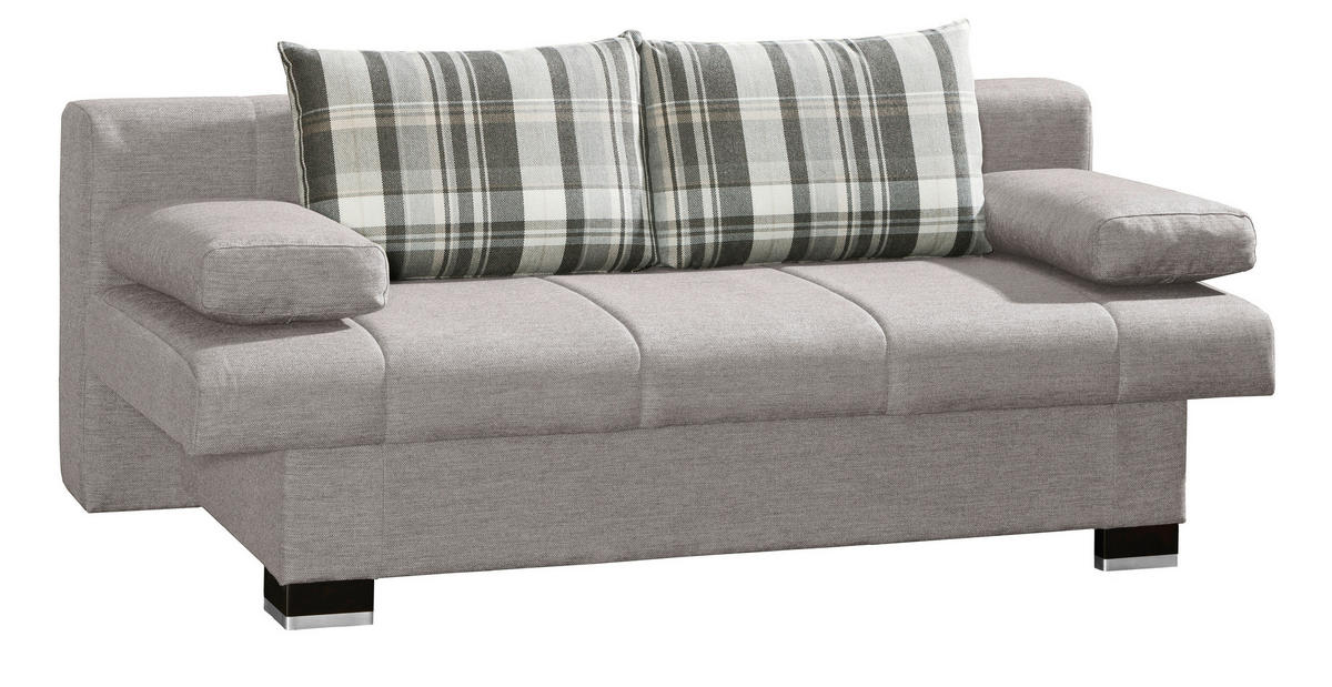 SCHLAFSOFA Helen  mit Stoffauswahl, Schlafen auf Sitzhöhe, Rücken echt Hellgrau  - Wengefarben/Hellgrau, KONVENTIONELL, Holz/Textil (200/80/94cm) - Novel