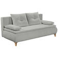 SCHLAFSOFA Webstoff Hellgrau  - Eichefarben/Hellgrau, Design, Kunststoff/Textil (202/94/104cm) - Carryhome