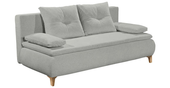 SCHLAFSOFA Webstoff Hellgrau  - Eichefarben/Hellgrau, Design, Kunststoff/Textil (202/94/104cm) - Carryhome