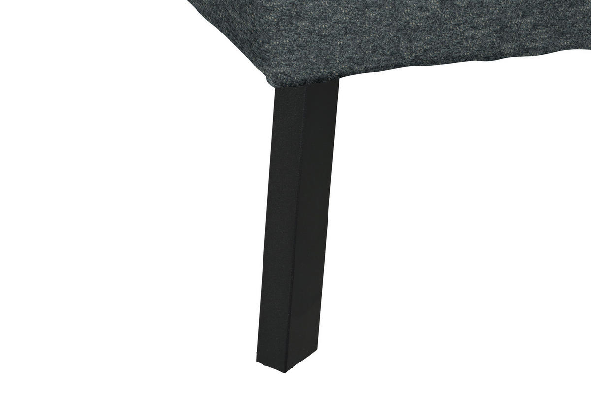 ECKSOFA in Chenille Grau  - Schwarz/Grau, Design, Textil/Metall (280/205cm) - MID.YOU