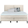 BOXSPRINGBETT 160/200 cm  in Creme  - Creme/Schwarz, KONVENTIONELL, Textil/Metall (160/200cm) - Dieter Knoll