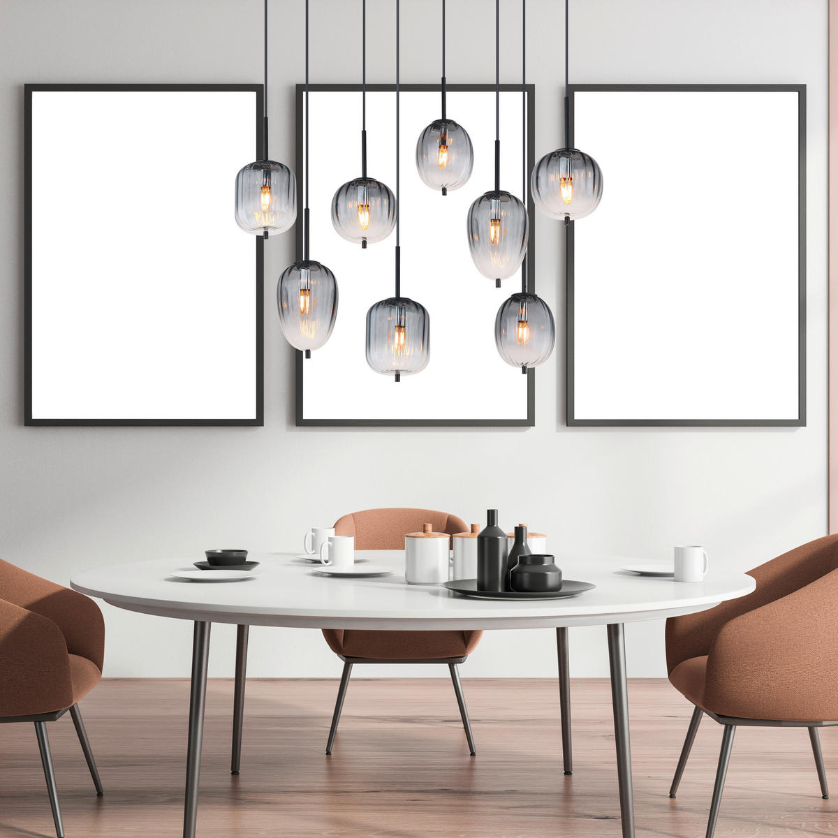 VISEČA SVETILKA  Attila   102,5/32,5/120 cm         E14 - siva/črna, Design, kovina/umetna masa (102,5/32,5/120cm) - Globo
