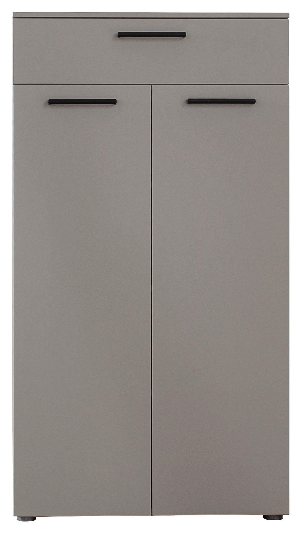 SCHUHSCHRANK 68/126/29 cm  - Silberfarben/Schwarz, Design, Holzwerkstoff/Kunststoff (68/126/29cm) - Moderano