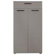 SCHUHSCHRANK  in 68/126/29 cm  - Silberfarben/Schwarz, Design, Holzwerkstoff/Kunststoff (68/126/29cm) - Moderano