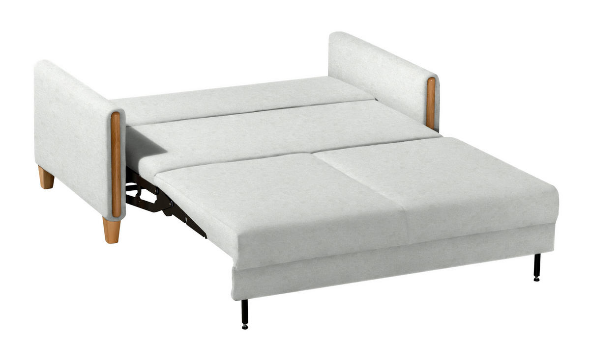 SCHLAFSOFA in Flachgewebe Silberfarben, Buchefarben  - Buchefarben/Silberfarben, Design, Holz/Textil (174/88/104cm) - Niels Andersson